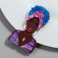 Broche acrylique femme Turban