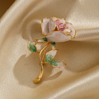 Broche bijoux fleur rose pour femme