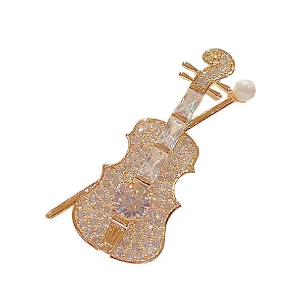 Broche musicale Violon d'or