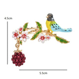 Broche Oiseau Framboisier