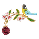 Broche Oiseau Framboisier