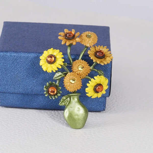 Broche fleur Tournesols